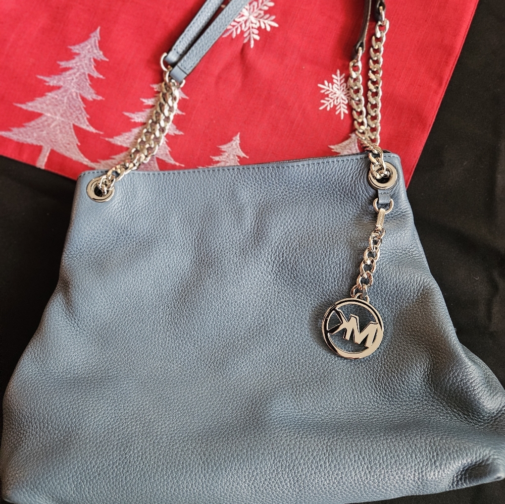 Michael Kors Blue Leather Shoulder Bag with dust bag
